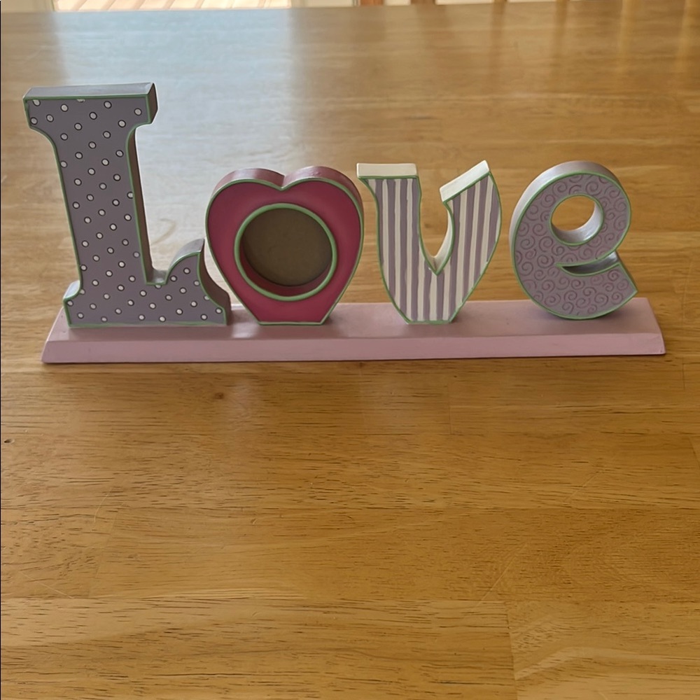Pink and White Love Photo Frame